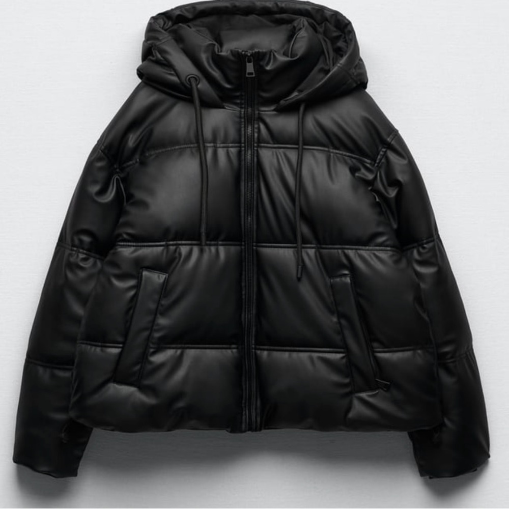 Zara Faux Leather Puffer Jacket SOLD OUT